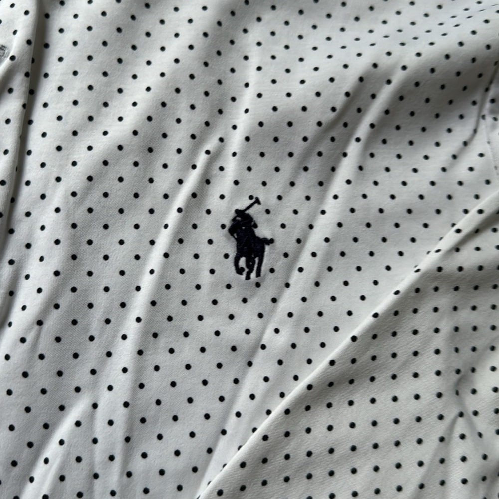 Men’s classic polkadot long sleeve polo - Picture 2 of 3